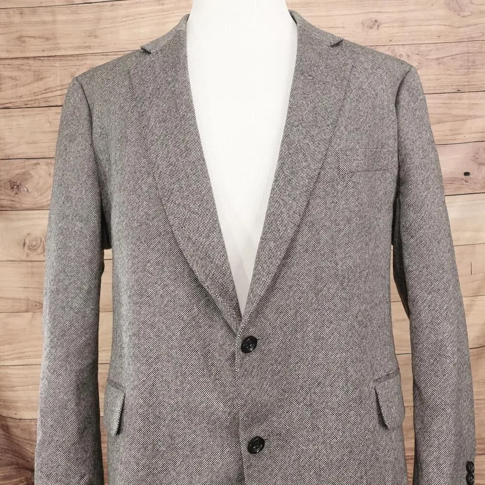 Stafford Sport Coat Mens 50R Gray Herringbone Merino Wool Classic Fit Jacket